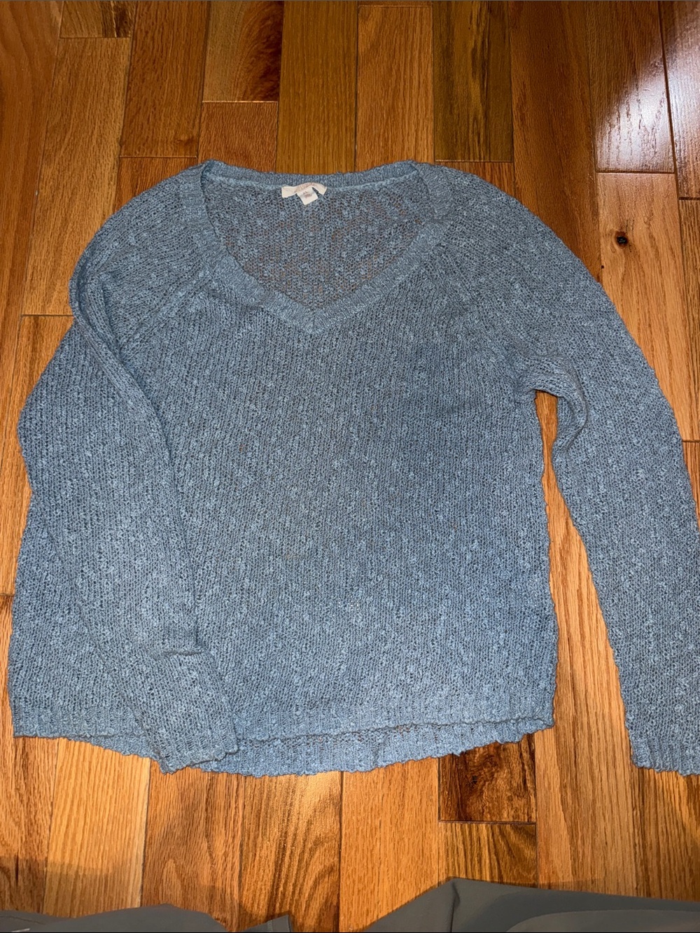 Sun & Shadow Heathered Blue V-Neck Sweater
